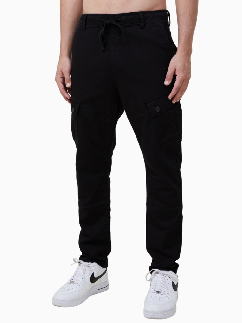Men's Military- Inspired Cargo Pants - True Black NWT